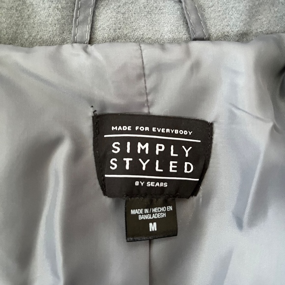 Simply Styled by Sears Gray Pea Coat Medium - Picture 7 of 8